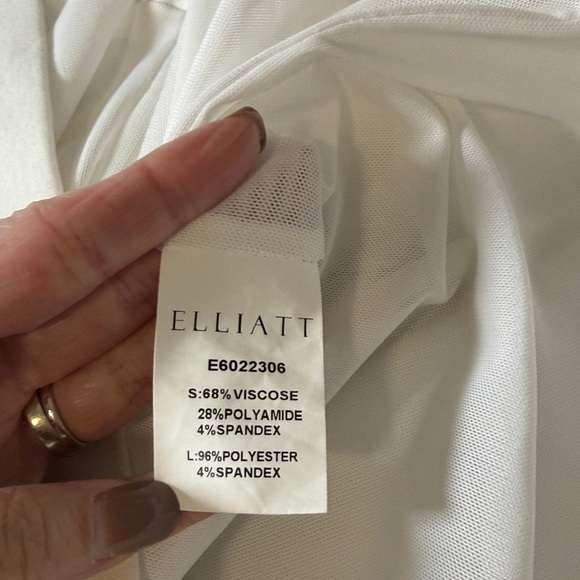 ELLIATT Rays Dress White Bow Square Neck Sleeveless Back Zip Party Date Sz L - Picture 11 of 14